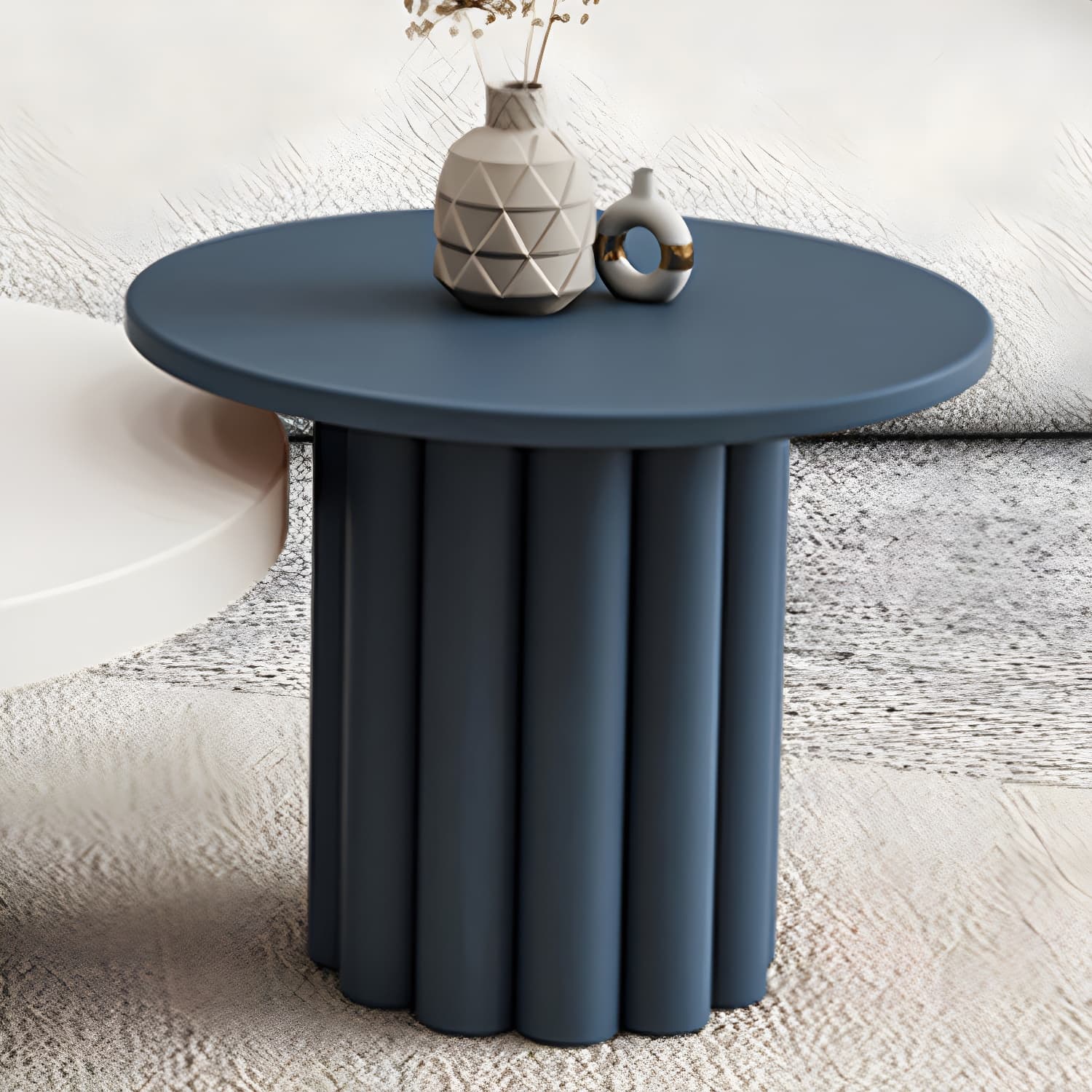 Pedestal Round Coffee Table Set Modern Minimalist Cocktail Table thumbnail 10