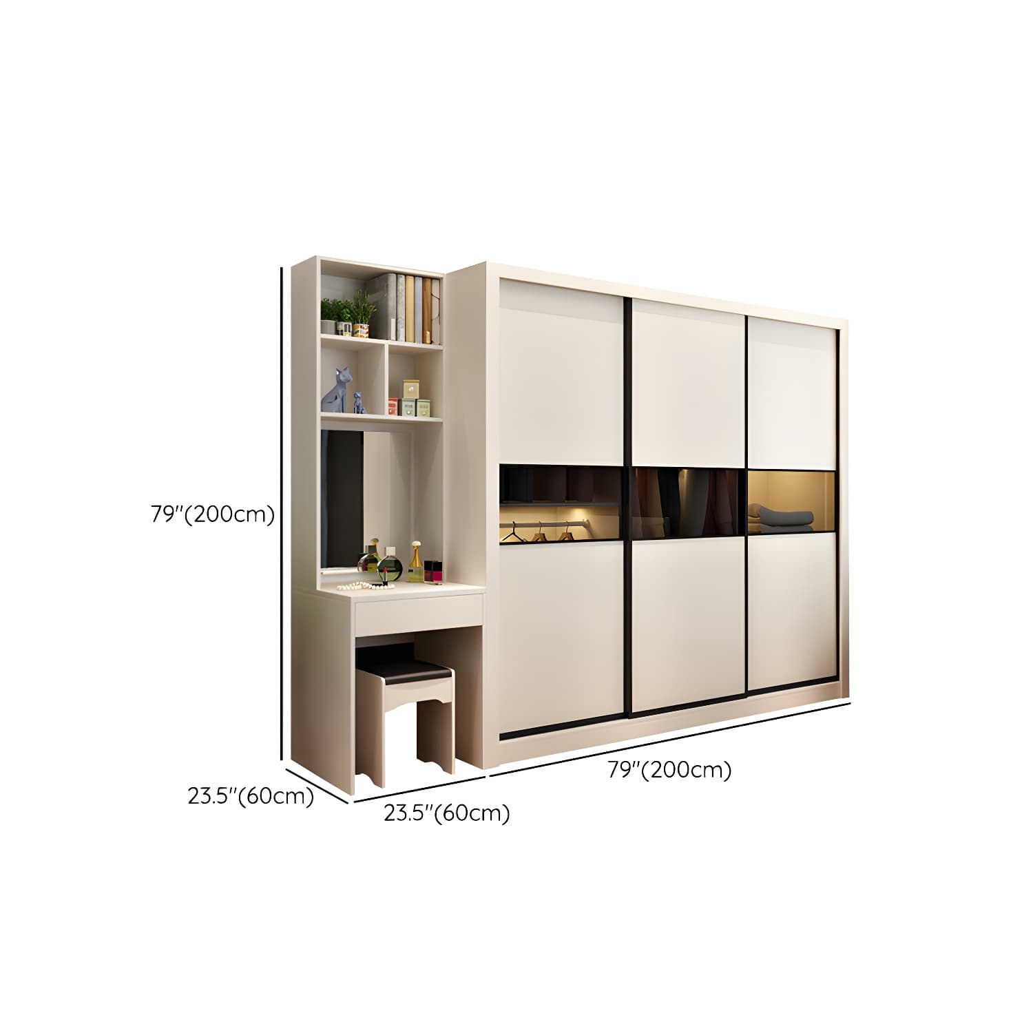 Contemporary Home Engineered Wood Wardrobe Freestanding Wardrobe Closet thumbnail 14
