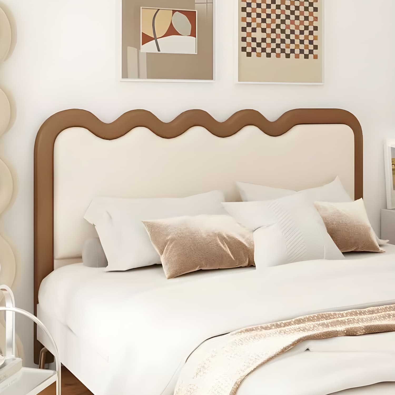 Modern Upholstered Panel Headboard with Leather Upholstery and Rectangular Shape thumbnail 13