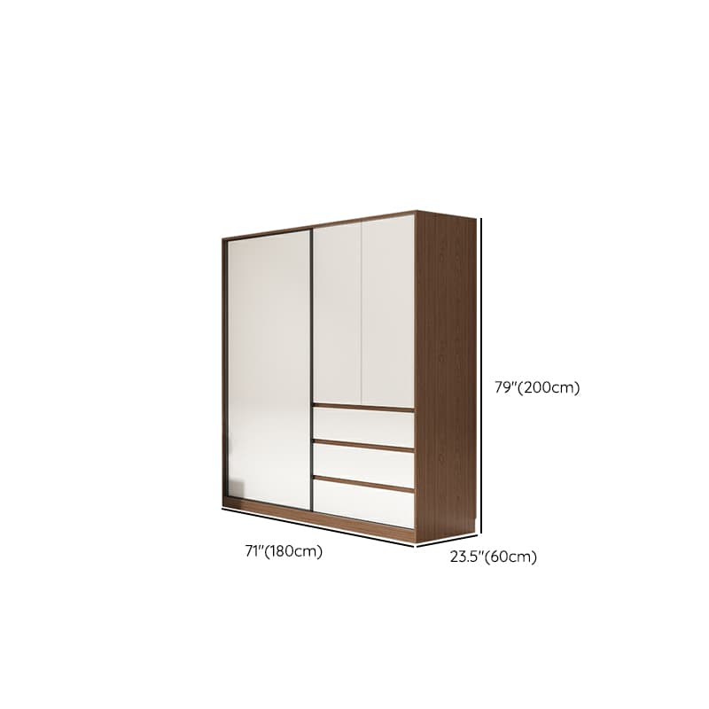 3-Door Scandinavian Soft-Close Drawers Wooden 3-Door Wardrobe Armoire 23.62 inch thumbnail 10
