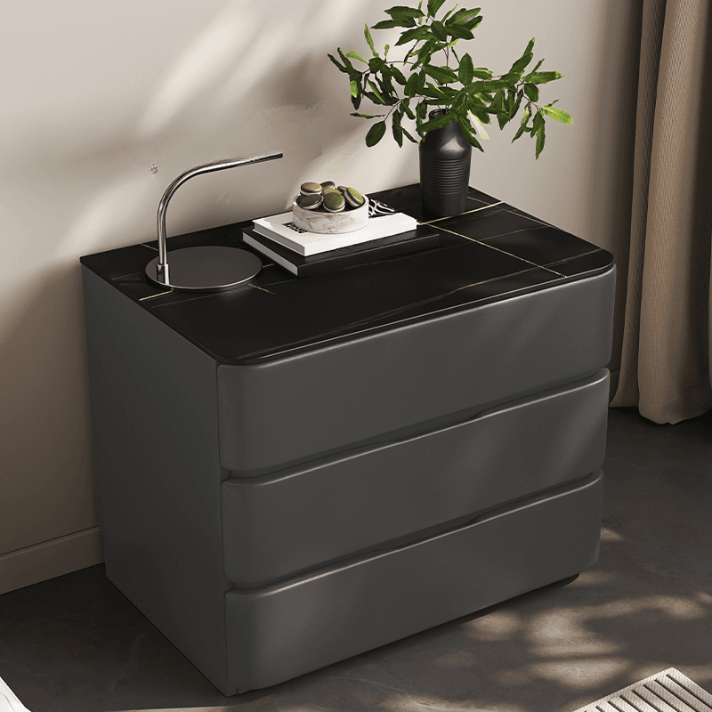Art Deco Nightstand With Drawer Organization with 3 Drawers thumbnail 3