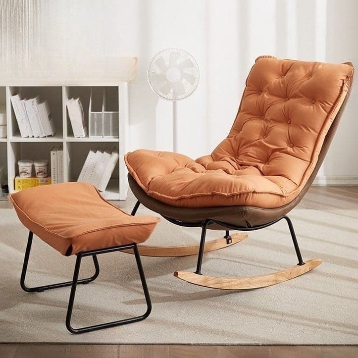 Modish Sand Ash Upholstered Rocking Accent Chair with Spindle Back and Stain Resistant thumbnail 11