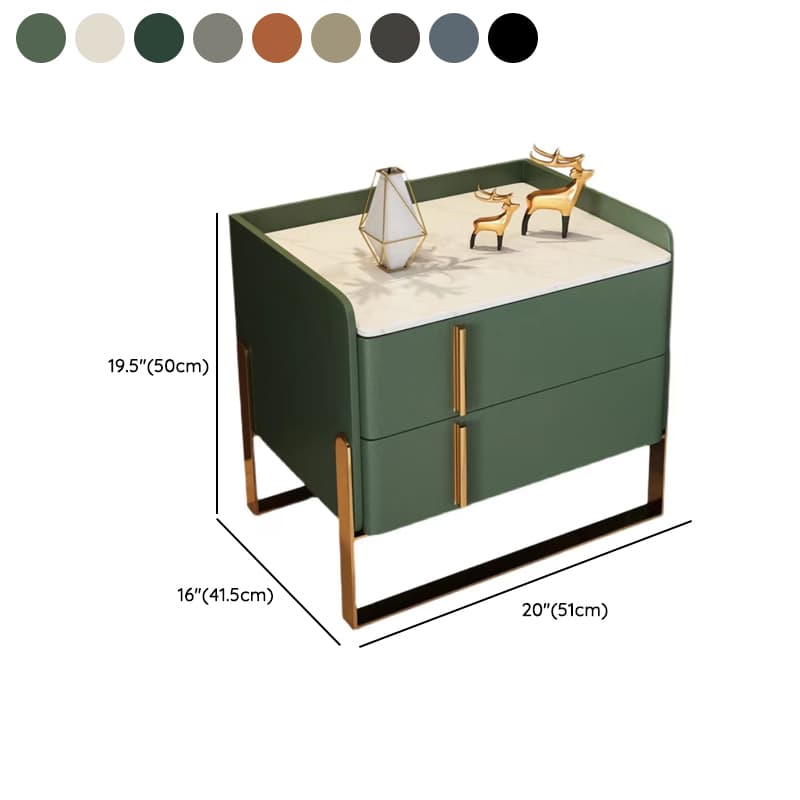 Nightstand With Drawer Organization with Leg, 2 Drawers and Stone Counter Top in a Casual Style thumbnail 16