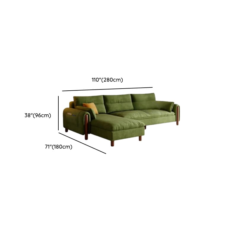 Straight/L-Shape Olive Green Sofa/Corner Sectional with Horizontal/Left Orientation thumbnail 7