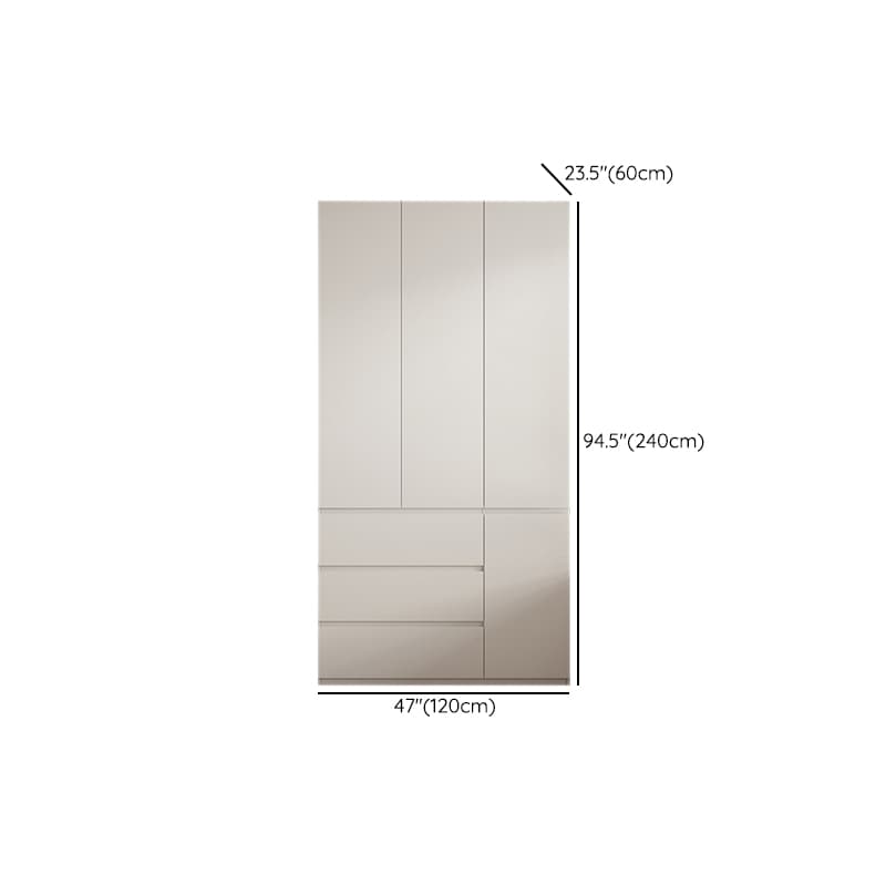 White Modish Manufactured Wood Armoire Cabinet with Soft Close Drawer, Soft Close Door, Interior Shelves, and Clothing Rod thumbnail 8