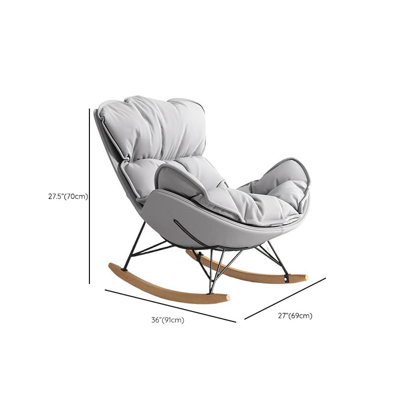 Stationary Rocking Chair with Flared Arm and Rear Support thumbnail 18