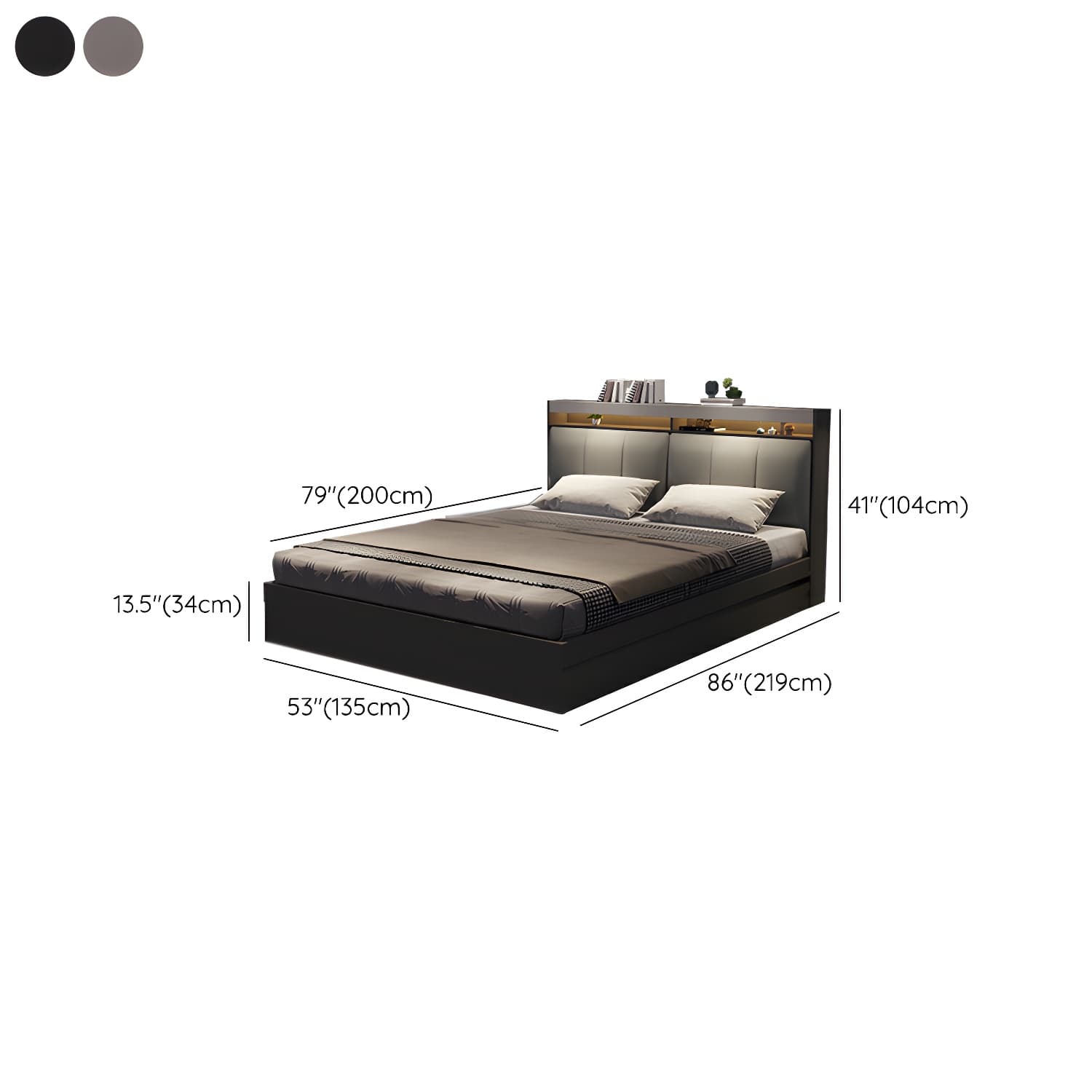 Modern Upholstered Headboard Bed with Storage and Patchwork Design thumbnail 13