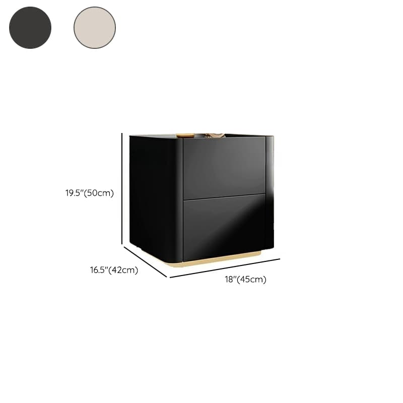 Modern Stylish Wood Nightstand Drawer Storage Petite Under 23 Inches Tall for Elegant Bedroom Decor thumbnail 13
