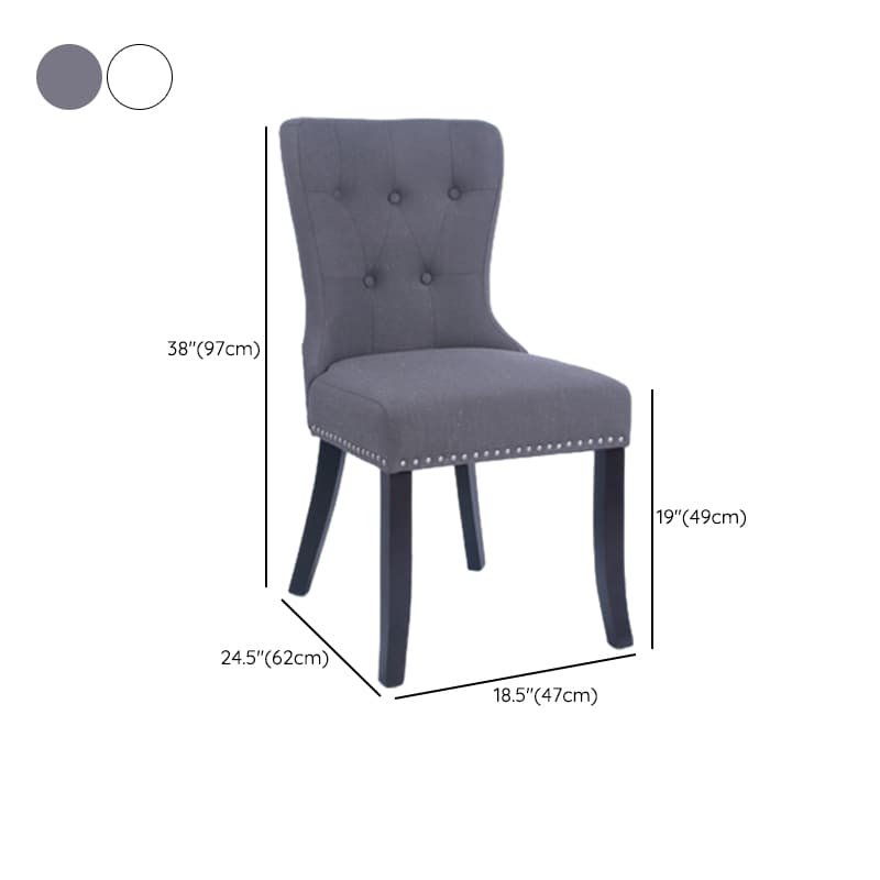 Vintage Secure Bordered Button-tufted Upholstered Side Chair with Wingbacked Chair, Nailhead Detailing and Foot Pads thumbnail 15