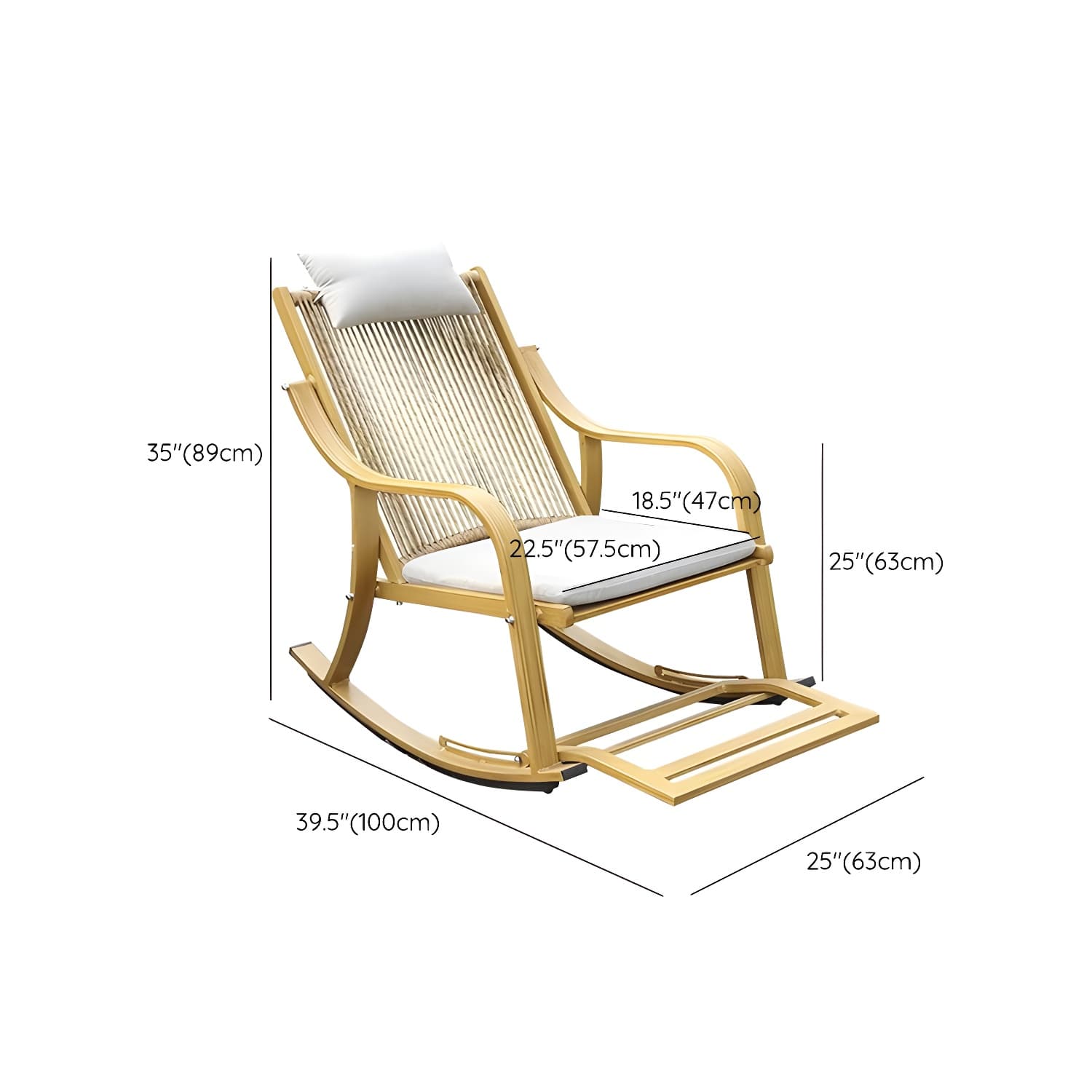 Modern Style Wood Rocking Chair Single Home Lounge Lazy Sofa Chair thumbnail 14