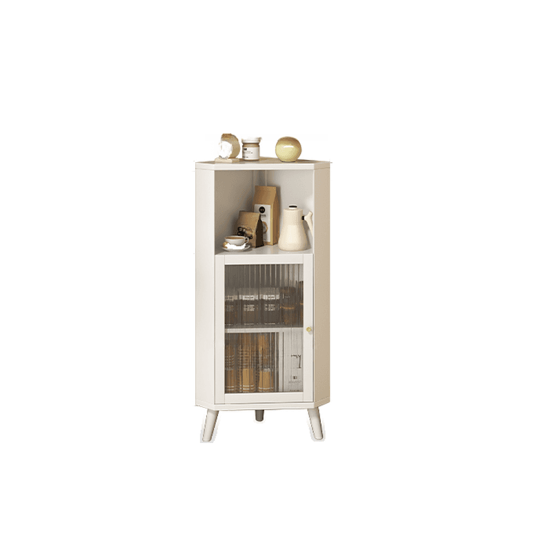 Standalone Corner Beech Midnight Black/Auburn Utility Storage Cabinet with Flexible Shelf, Glazed Door & 2 Cabinets/1 Cabinet thumbnail 3