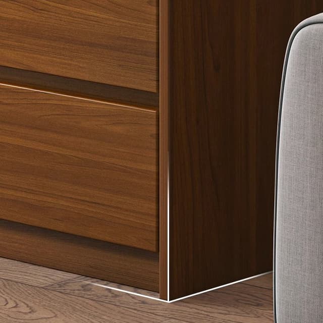 Elegant Brown Wood Double Dresser with Drawers, Modern Style thumbnail 6