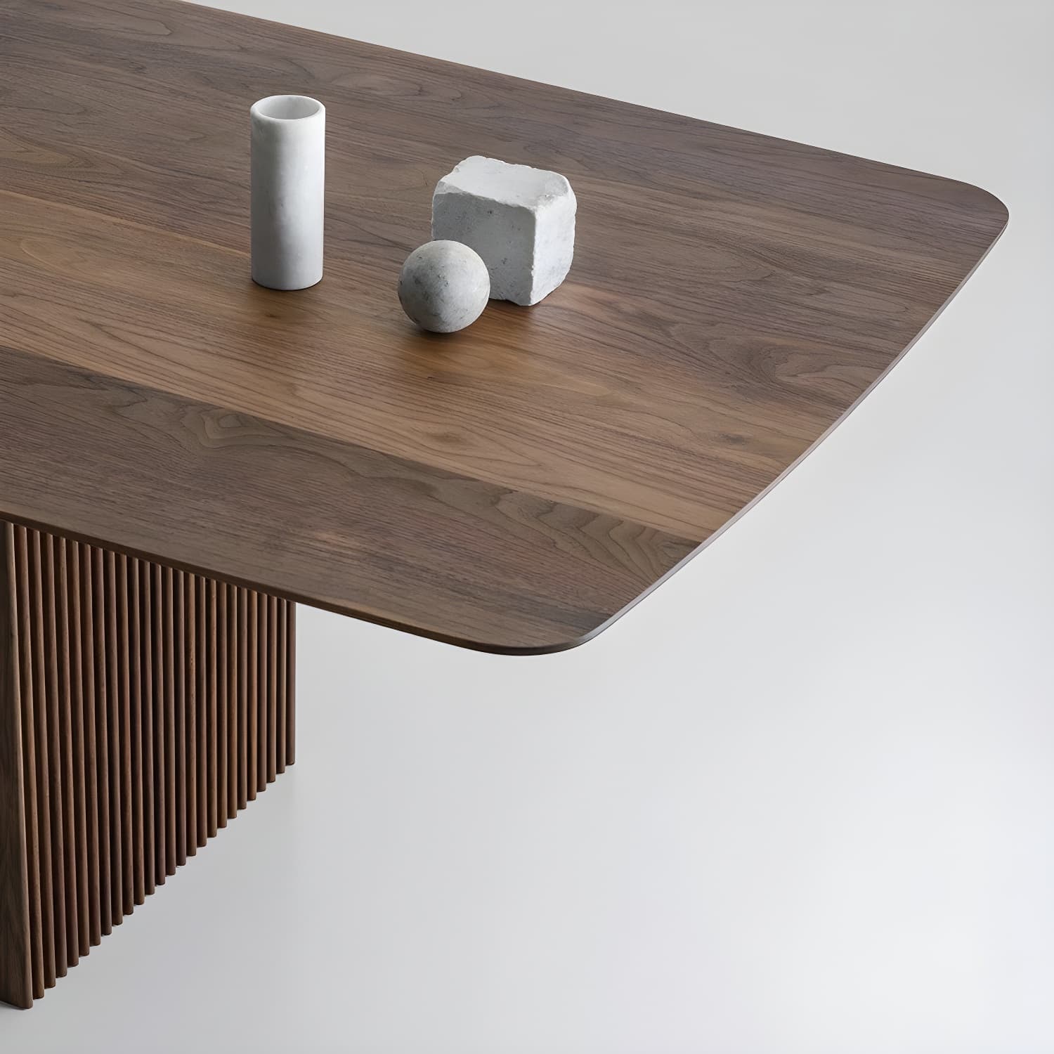 Pine Solid Wood Dining Site Table Modern Rectangle Double Pedestal Dining Table thumbnail 8
