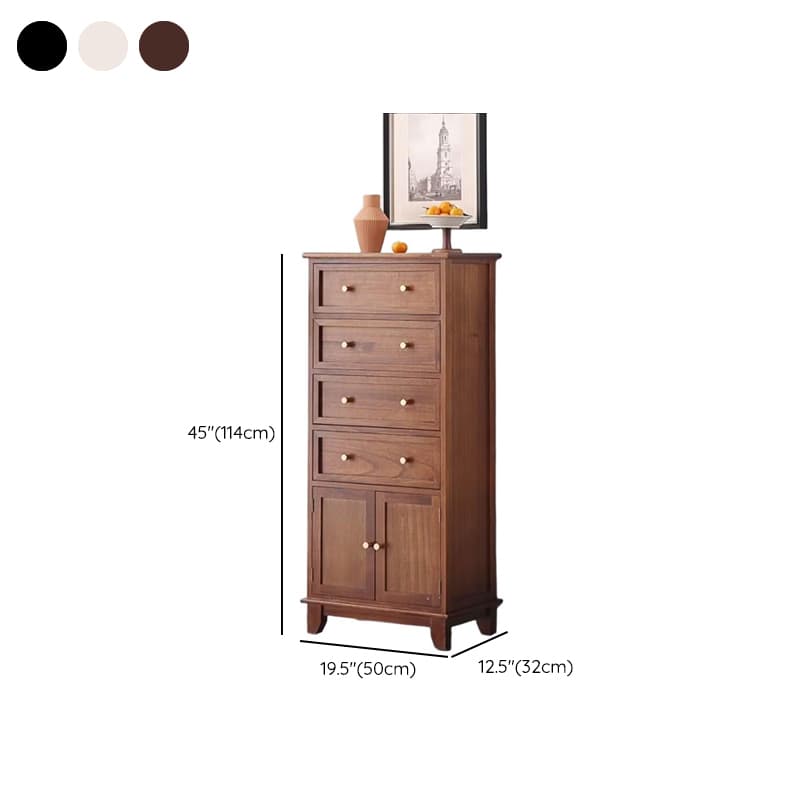 Rectangular Damp-proof Accent Cabinet with Storage Drawer, Closet, Glazed Door, Cabinet Knobs in Chalk/Brown/Wood Color thumbnail 19