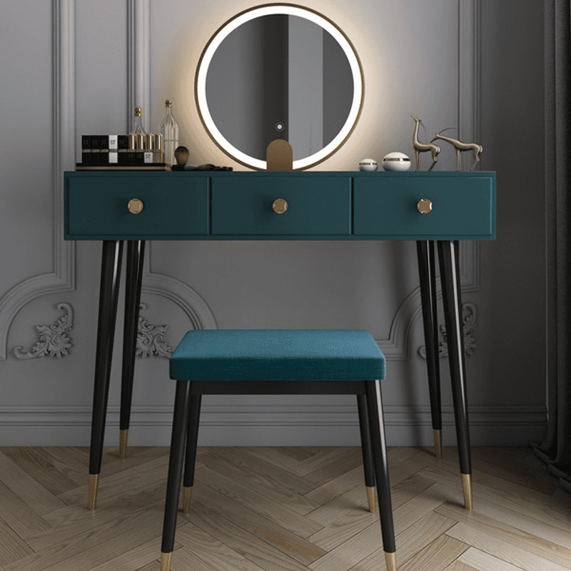 Modish Standard/Small Makeup Vanity with Solid+Engineered Wood Table Top and 3/2 Drawers thumbnail 10