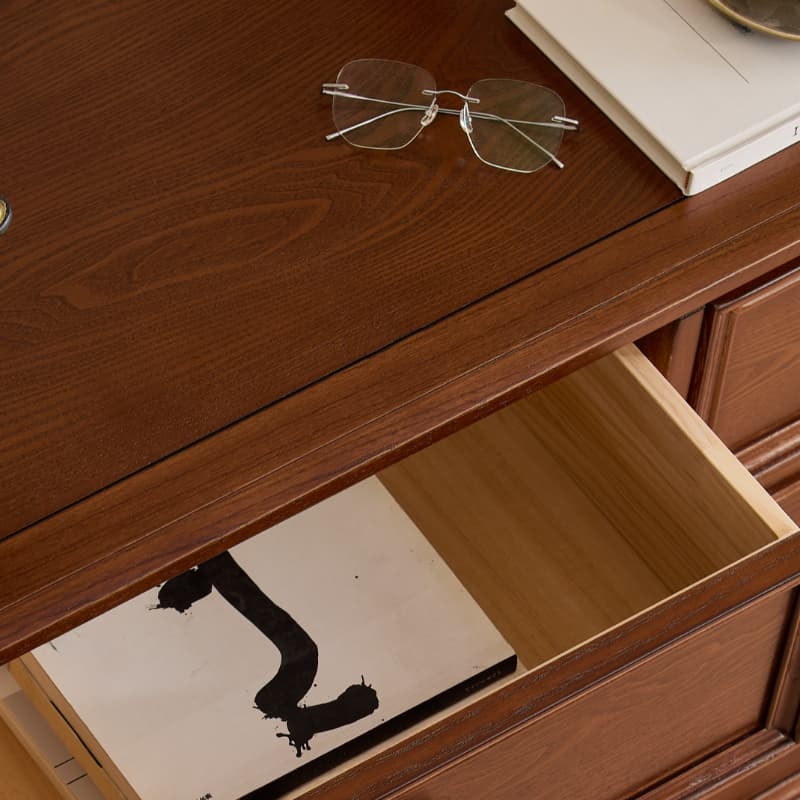 Cocoa Casual Ash Wood Double Dresser/Lingerie Chest with 9/8/6 Drawers, Horizontal/Vertical thumbnail 8