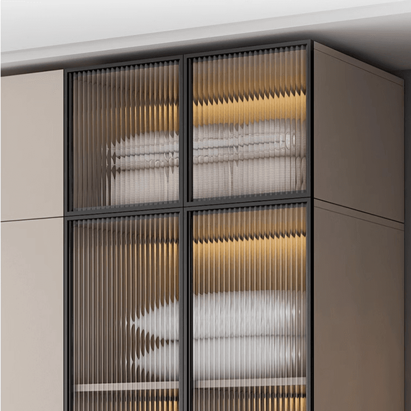 Light Gray Trendy Detached Armoire Cabinet with Soft Close Door, Interior Shelves, and Hanging Rod thumbnail 9