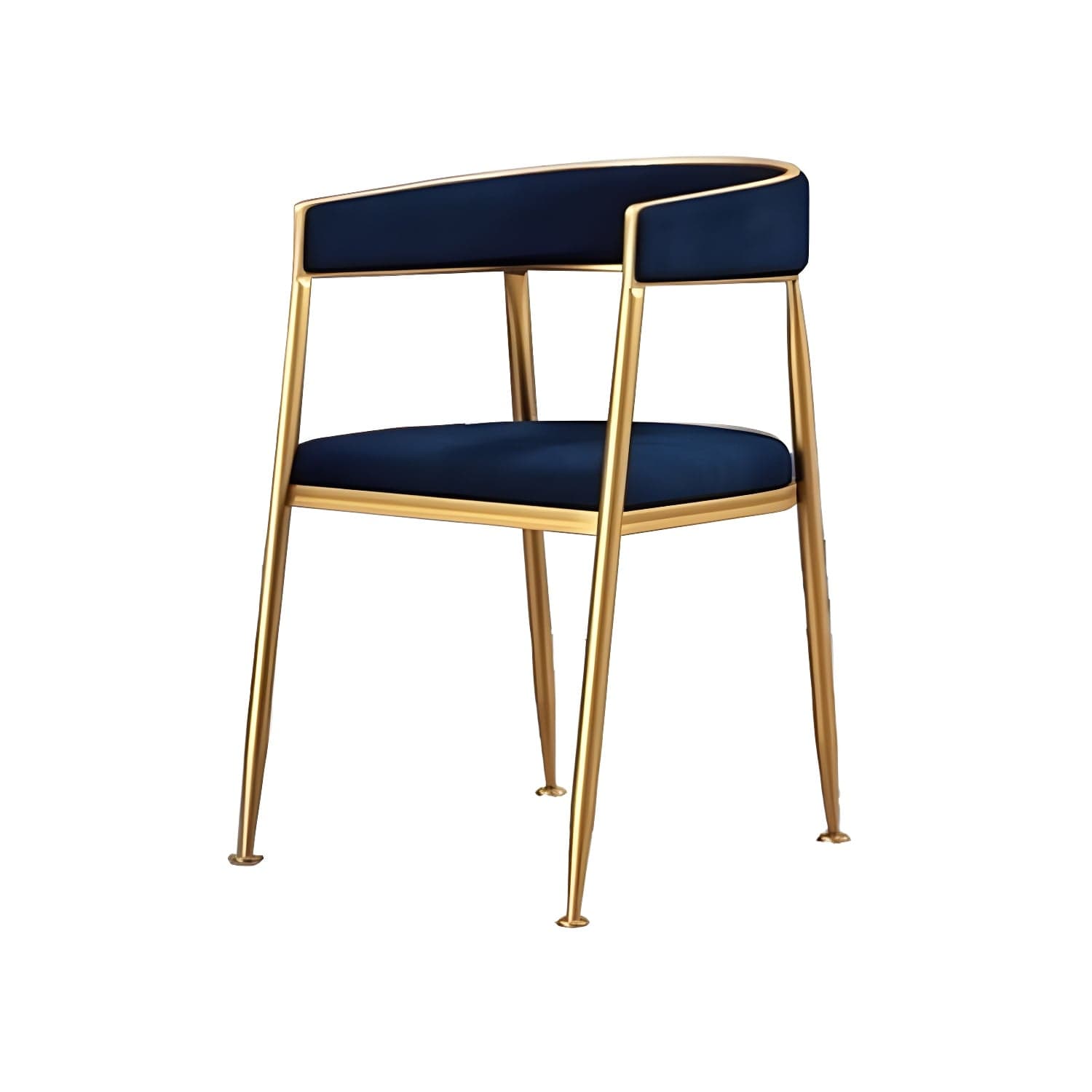 Glam Gold Metal Arm Chair Open Back Dining Side Chair with Upholstered thumbnail 3