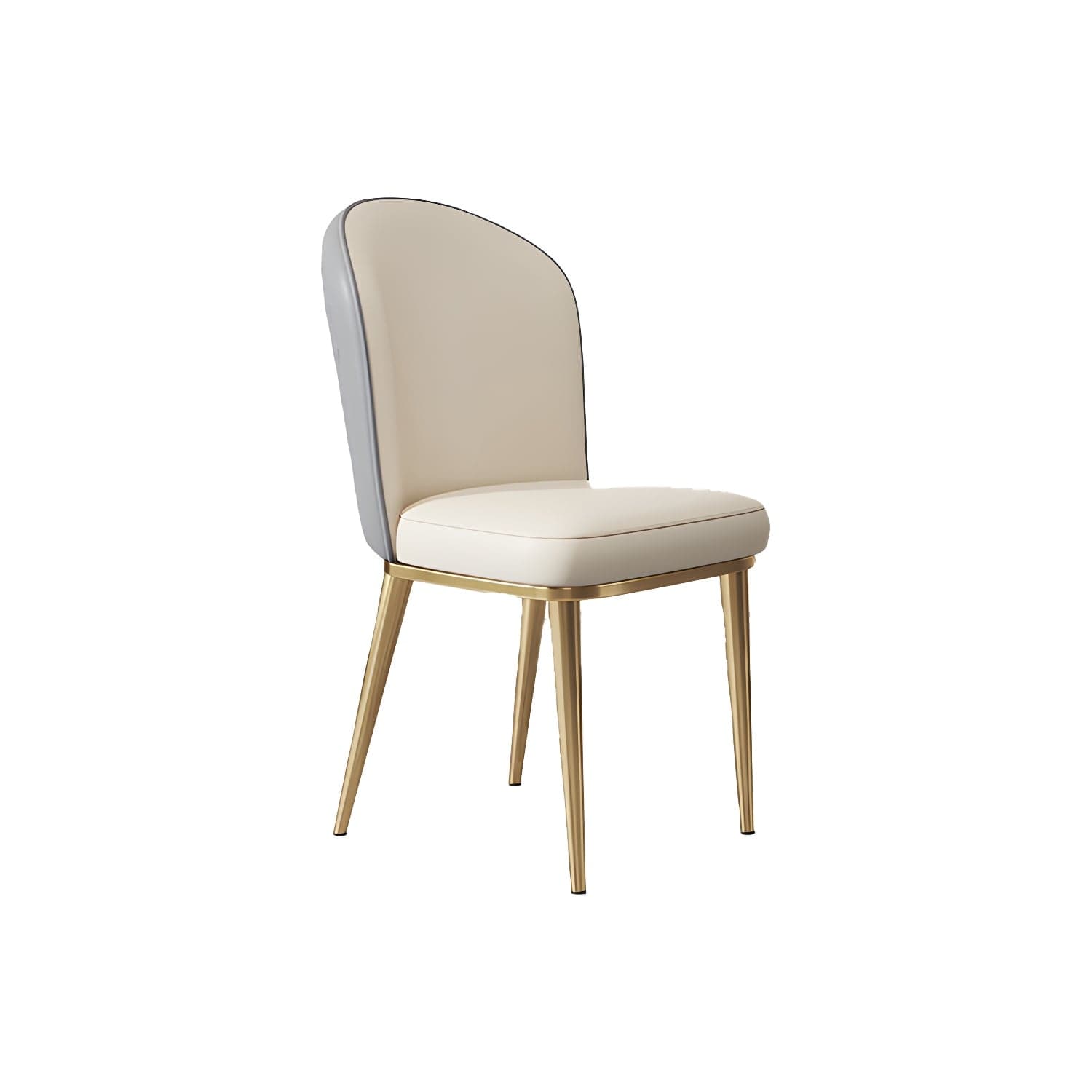 Glam Style Side Chair Leather Gold Frame Dining Chair for Home thumbnail 5