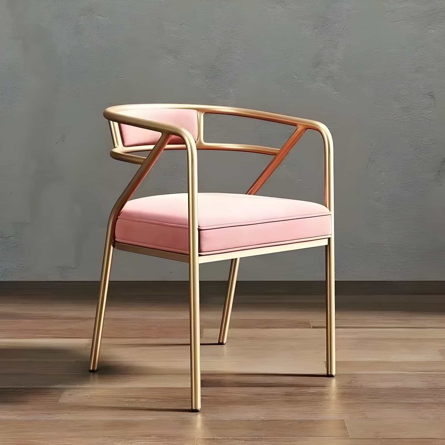 Glam Upholstered Arm Chair with Brass/Gold Legs for Kitchen & Dining thumbnail 11