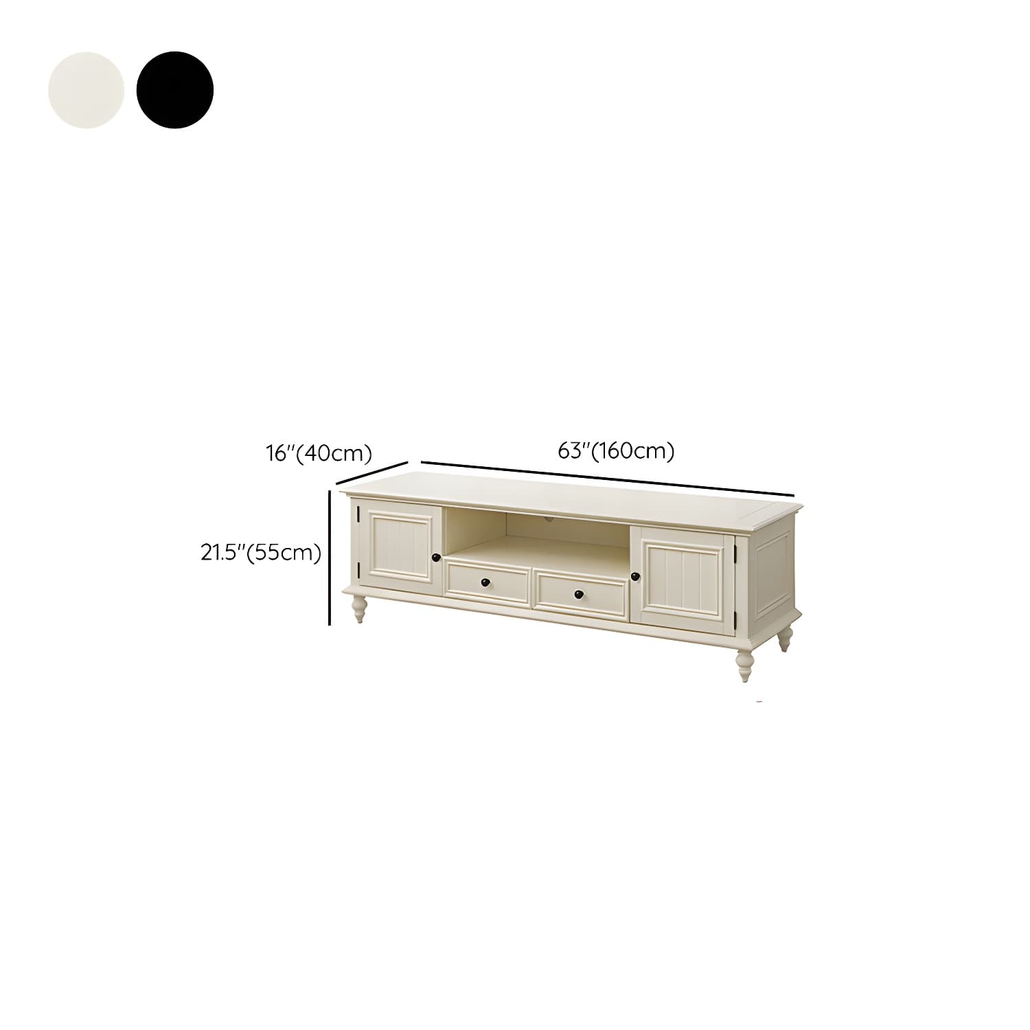 Modern Wood TV Stand with Open Storage & Cabinet Included - Standard Height - 3 Cabinets - With Legs thumbnail 13