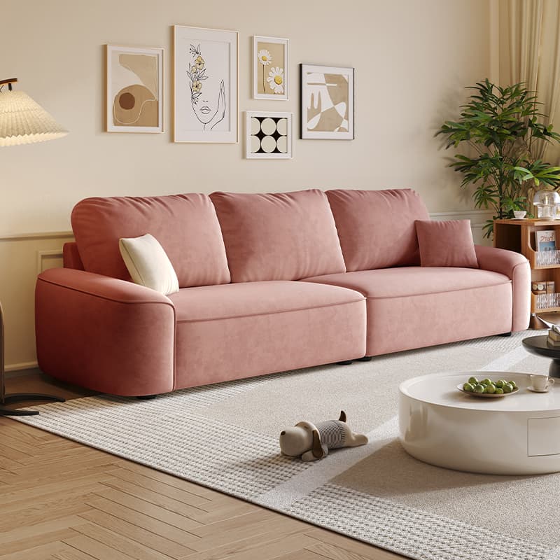 Tear Resistant Standard Sofa in Gray/Ivory/Citrus Color with 5 Pillows thumbnail 7