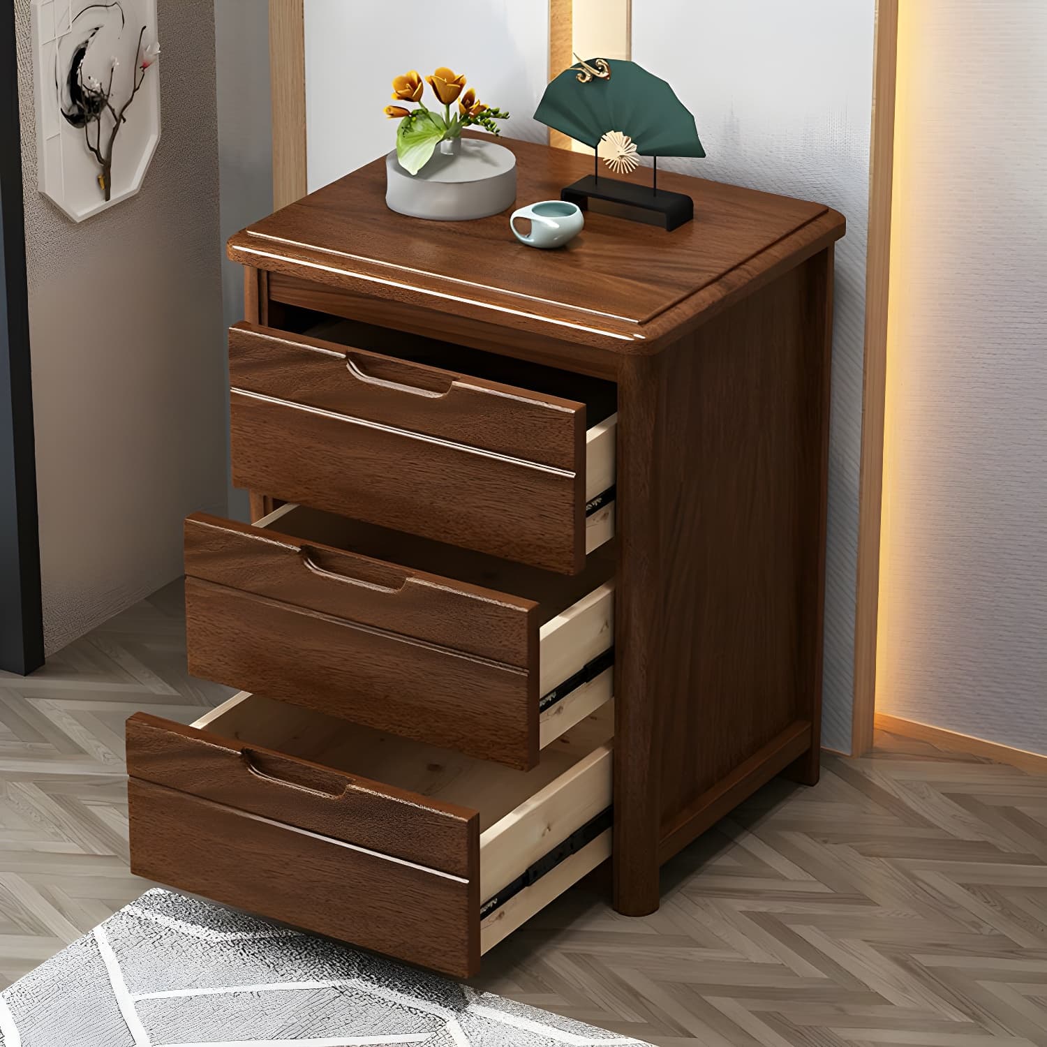 Traditional Wood Dresser with Drawers - Narrow Vertical Design - 40cm Width - Self Close Glides thumbnail 7