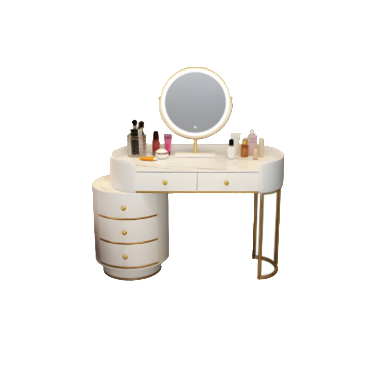 Wooden Makeup Vanity Desk Bedroom Dressing Table Stool Set with Drawer thumbnail 18