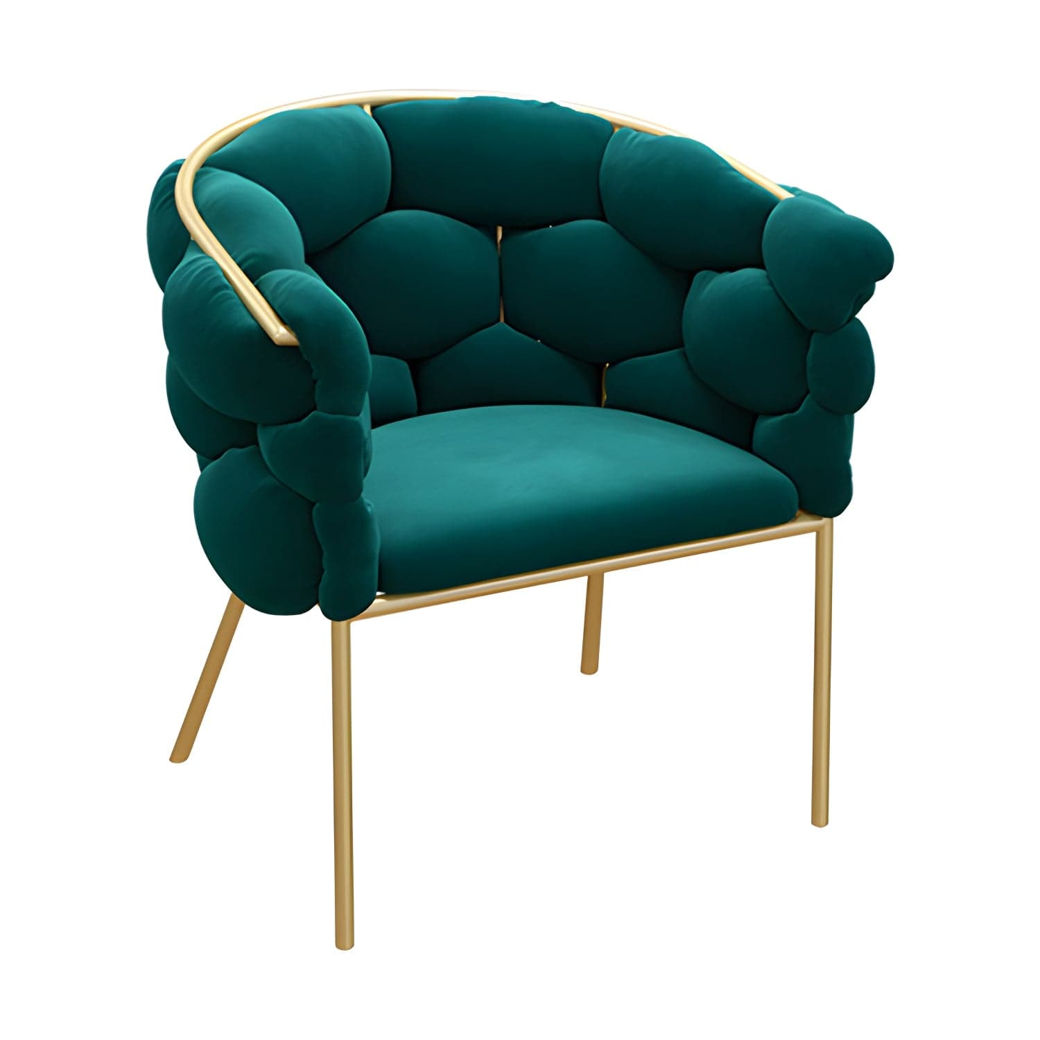 Glam Style Upholstered Gold Base Dining Arm Chair for Dining Room thumbnail 5