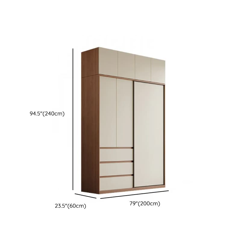 Multi-Color Simple Lumber Wardrobe Closet with Soft Close Drawer, Soft Close Door, Interior Shelves, and Clothing Rod thumbnail 23