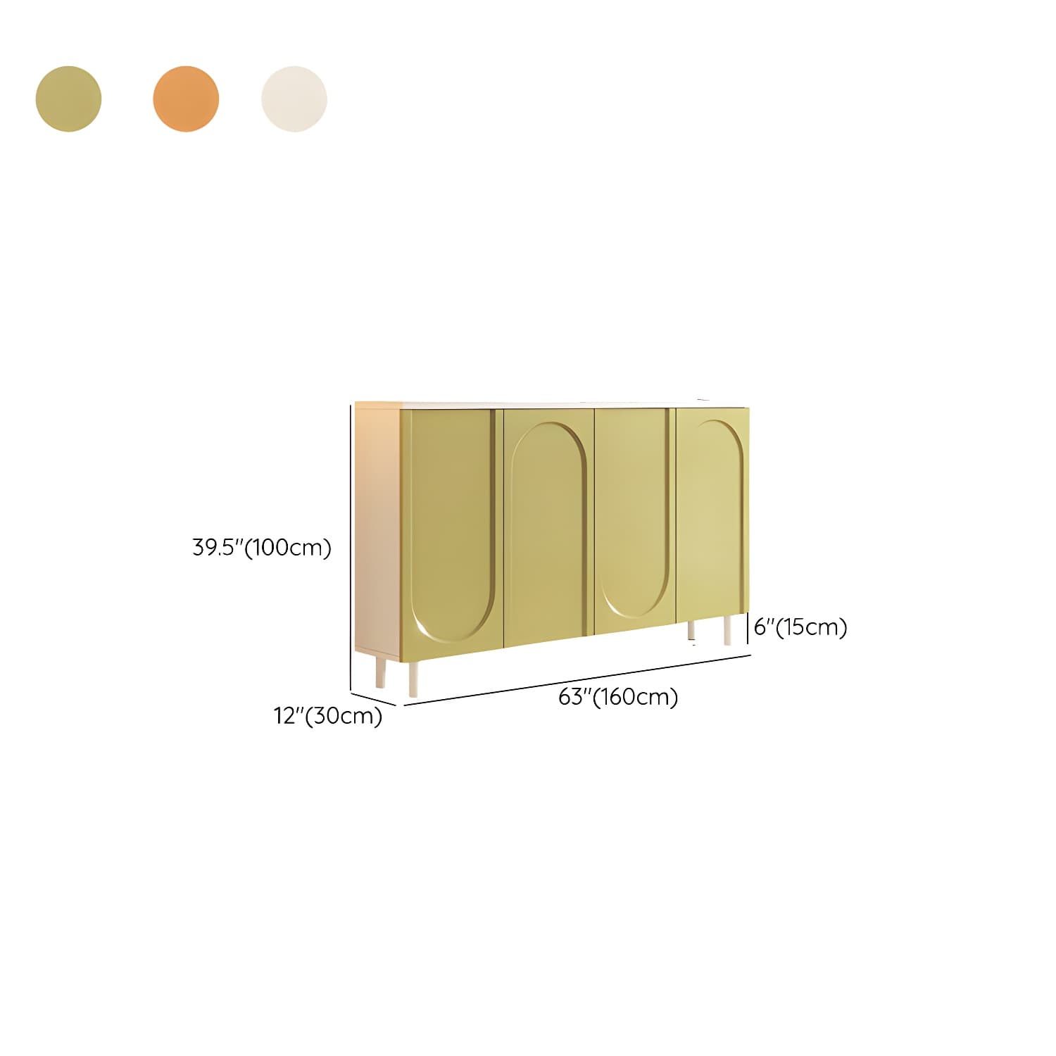 Scandinavian Wood Sideboard Credenza with Cabinet and Adjustable Shelves thumbnail 16
