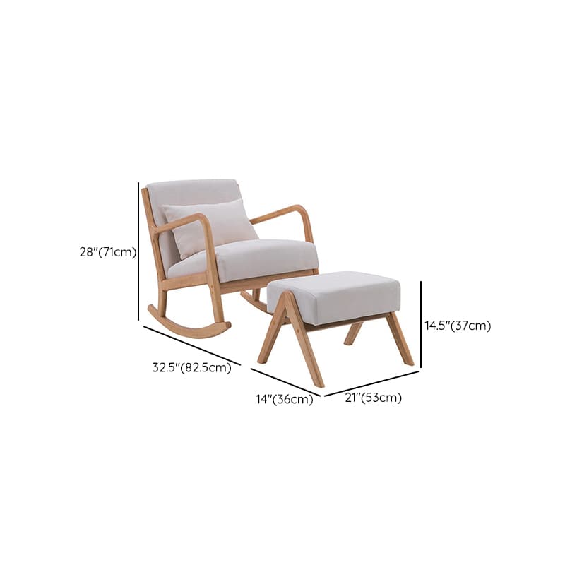 Nordic Natural Cotton Stationary Rocking Couch Chair with Back thumbnail 25