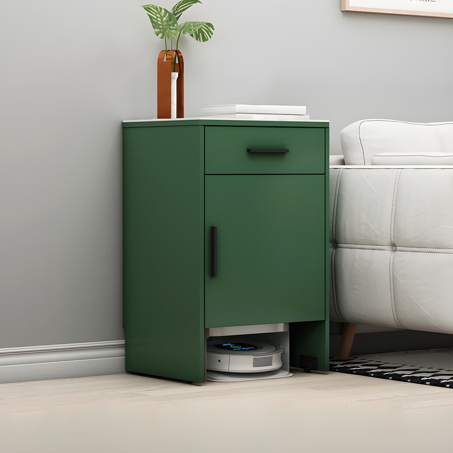 Modern Stone Top Accent Cabinet with Drawer Storage Cabinet 18.9" Long thumbnail 13