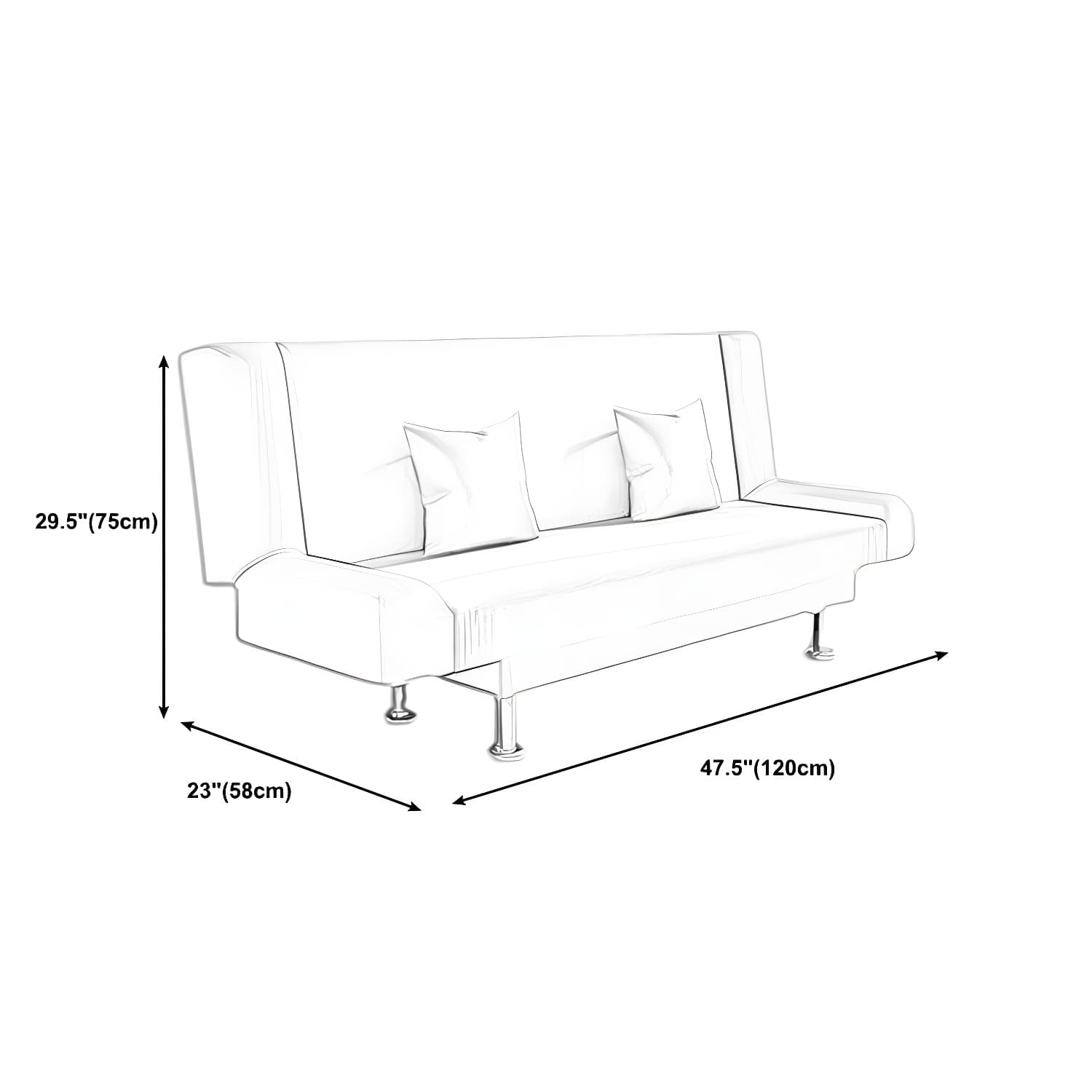 Modern Linen Sofa 23"W Tight Back Armless Couch for Living Room thumbnail 17
