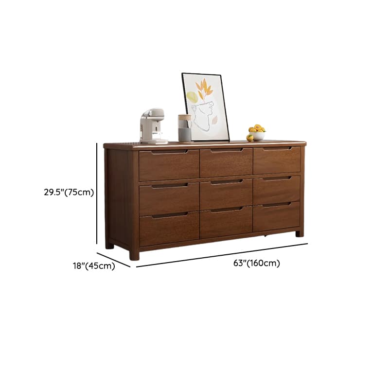 Trendy Walnut Wood Lingerie Chest/Double Dresser with 5/4/6 Drawers in Vertical/Horizontal Orientation thumbnail 20