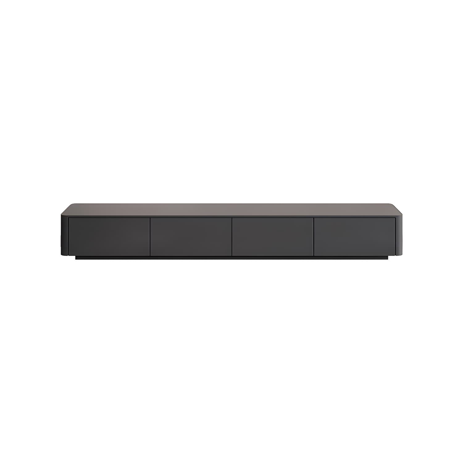 Modern Black TV Console Engineered Wood Cable Management Media Console thumbnail 5