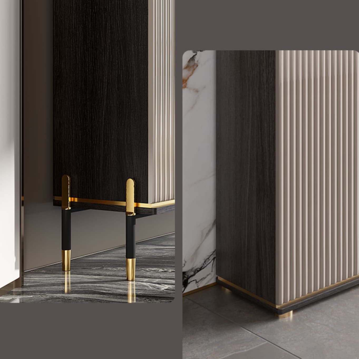 Stone Buffet Sideboard Glam Adjustable Shelves Buffet Credenza with Drawers and Cabinets thumbnail 7