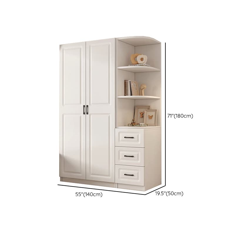 Casual Chalk Timber Wardrobe with Soft Close Drawer and Door, Interior Shelves, Hanging Rod thumbnail 26