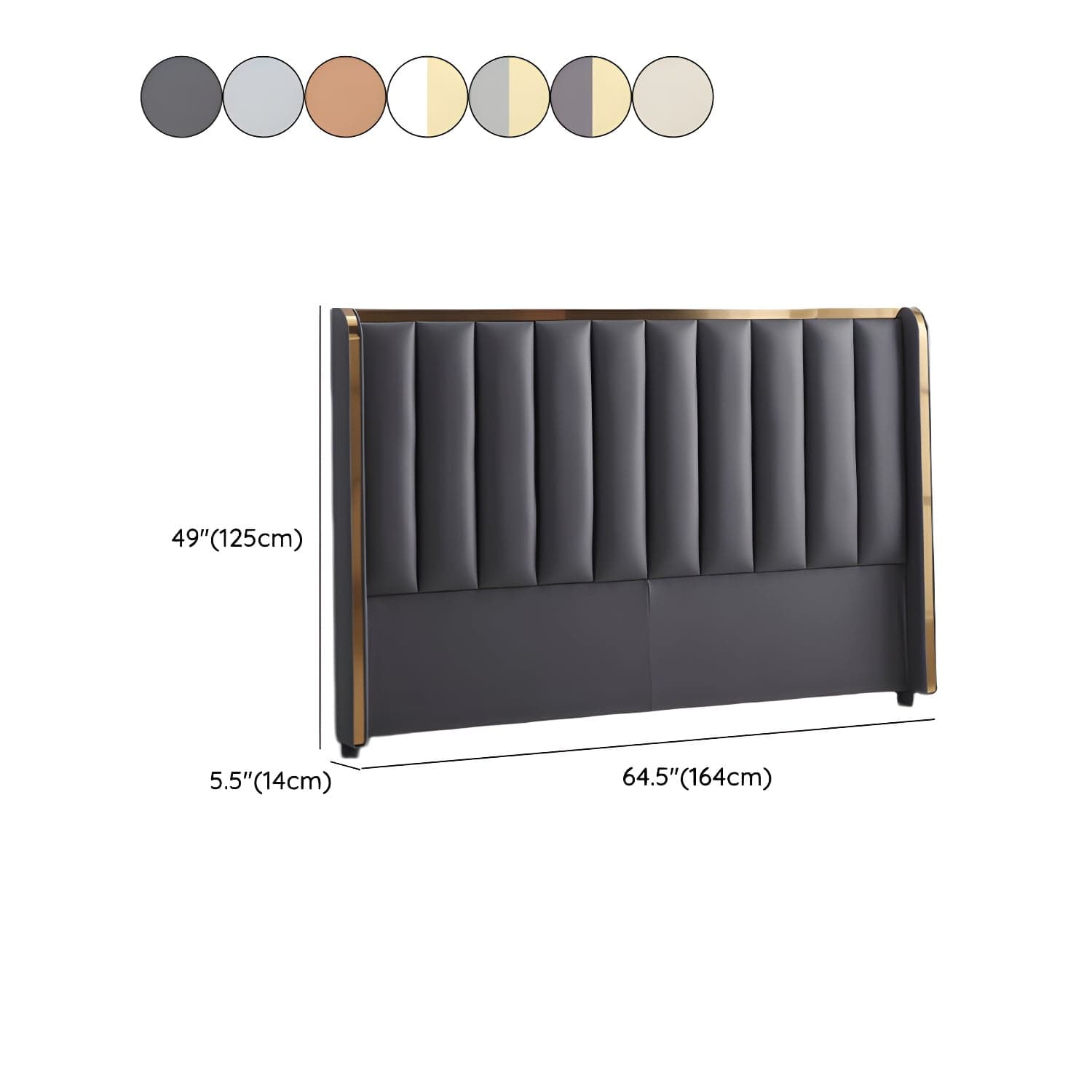 Modern Upholstered Leather Wingback Headboard with Wood Legs and Rectangular Shape thumbnail 15