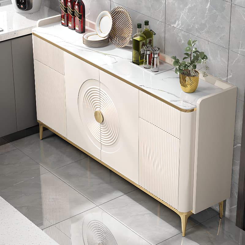 Glam Free Standing Utility Storage Cabinet for Parlor with Sintered Stone Countertop thumbnail 1