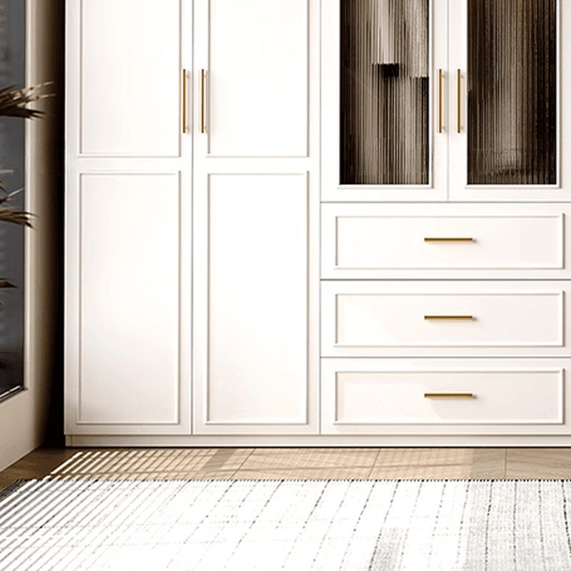 Modern Manufactured Wood Standalone Almirah with Soft Close Drawer, Soft Close Door, Interior Shelves, and Hanging Rod thumbnail 5