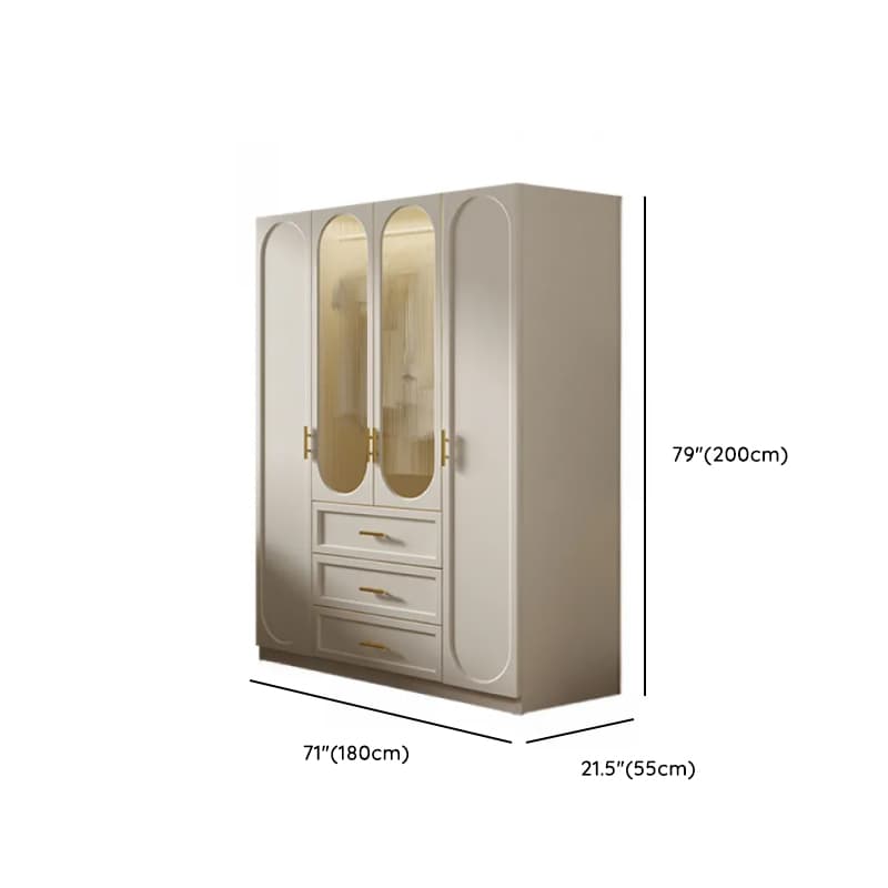 Chalk Simple Lumber Independent Wardrobe Closet with Soft Close Drawer, Interior Shelves, and Clothing Rod thumbnail 12