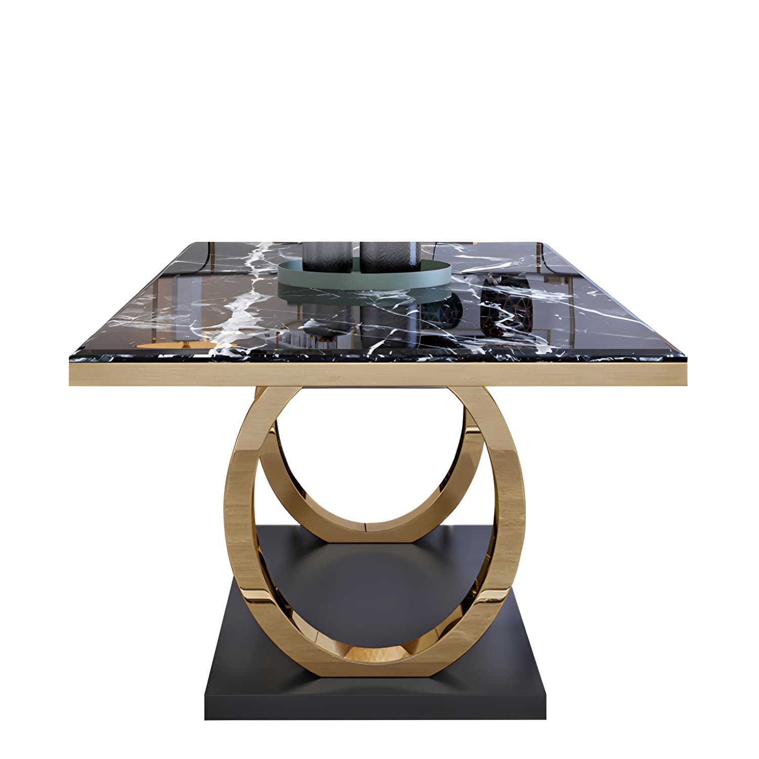 Modern 1/4/5/6/7 Pieces Black Dining Table Set with Marble Top Rectangle Dinette Set thumbnail 5