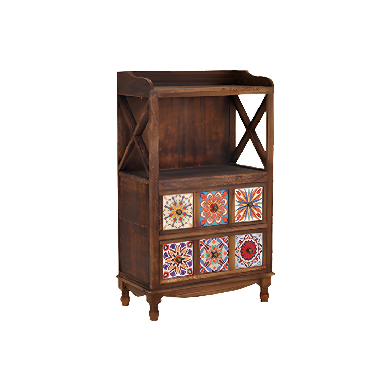Rustic Farmhouse Wood Server - Compact Sideboard with Drawers and Open Storage thumbnail 15