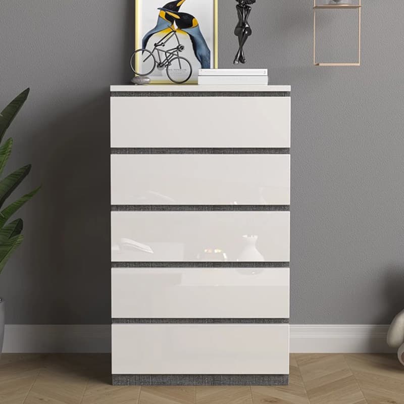 Contemporary Vertical/Horizontal Bleached Wood Semainier/Double Dresser/Bachelor Chest Pale Wood Finish 6 Drawers/5 Drawers/4 Drawers for Master Bedroom thumbnail 5