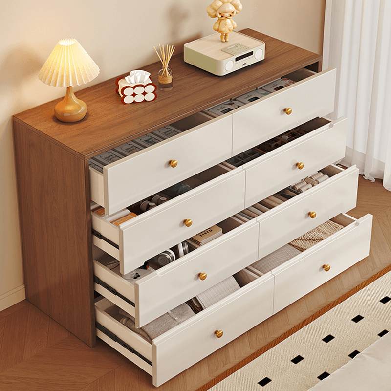 Simplistic Raw Wood Double Dresser/Bachelor Chest with 6/8/5 Drawers in Horizontal/Vertical Orientation thumbnail 6