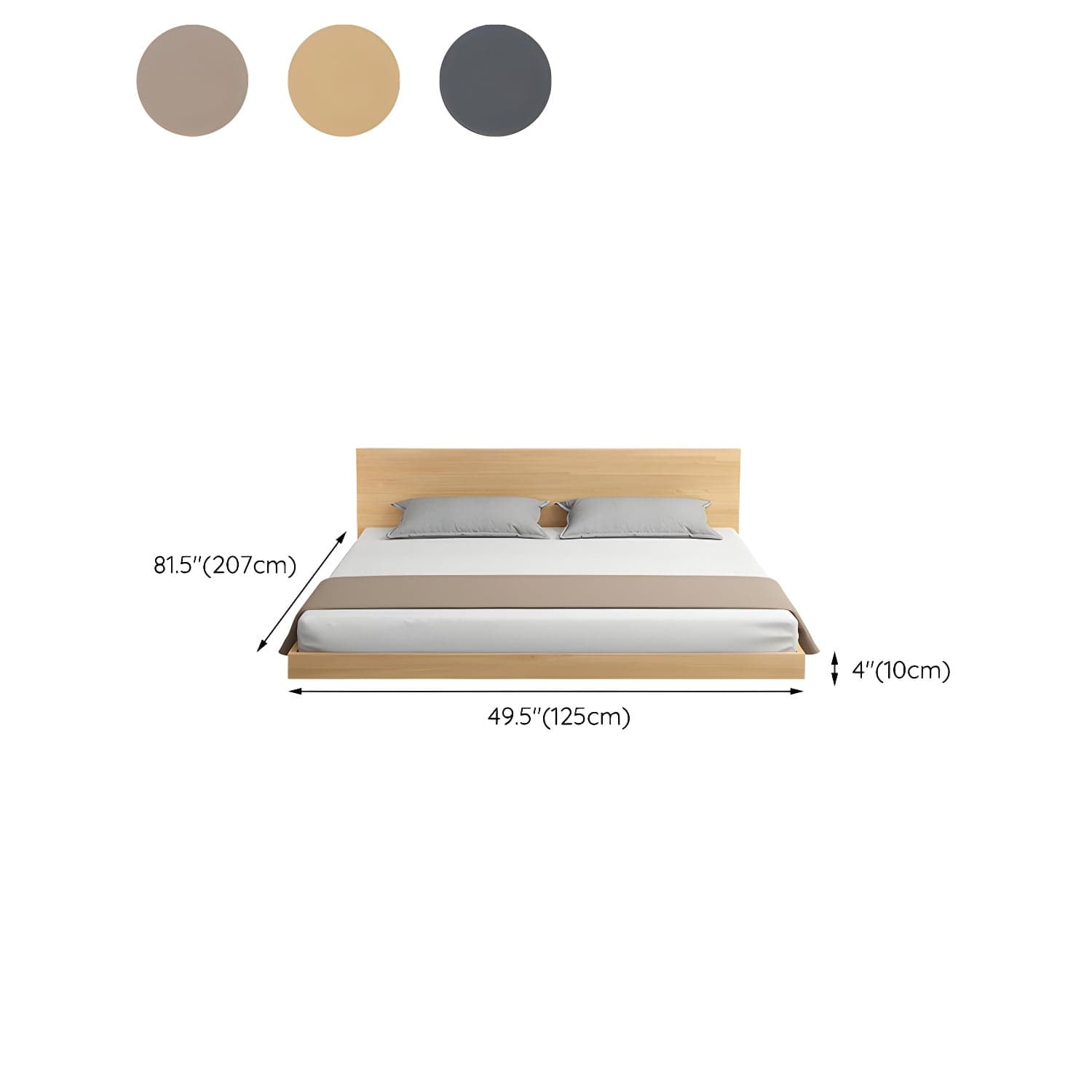 Solid Wood Platform Bed Mid-Century Modern Platform Bed Frame Mattress Included thumbnail 18