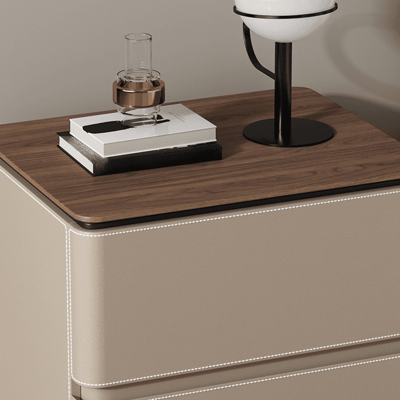 Organic Modern Nightstand With Drawer Organization featuring 2 Drawers and Composite Wood Countertop thumbnail 8