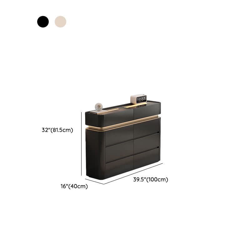 Elegant Sideboard with 8/12 Drawers, Glass Countertop, and Illuminating Lighting thumbnail 16