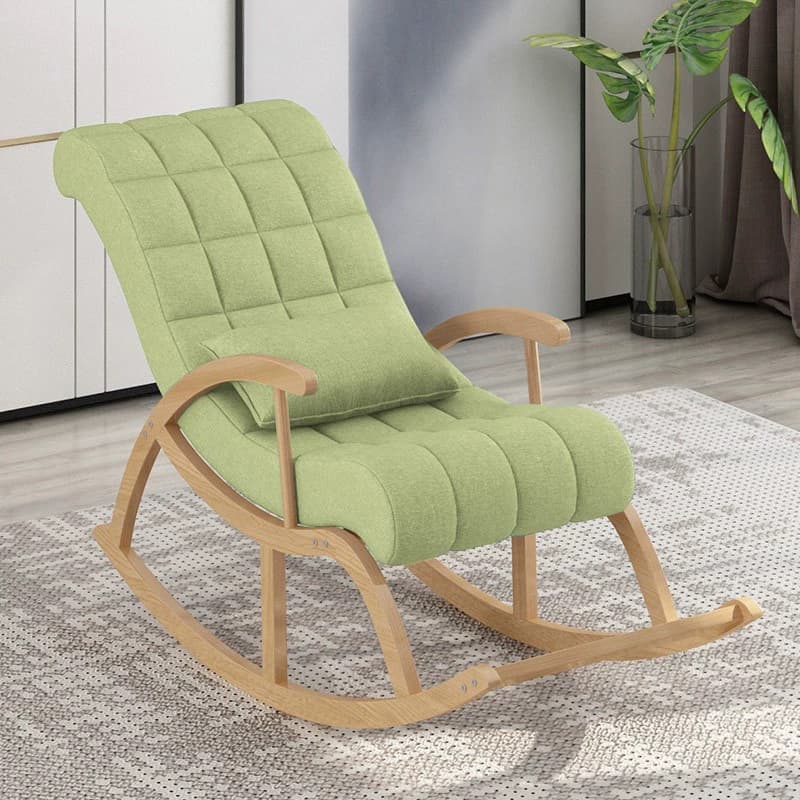 Modern Upholstered Rocking Chair with Removable Cushions - Stylish Pine Frame and Included Pillow thumbnail 3